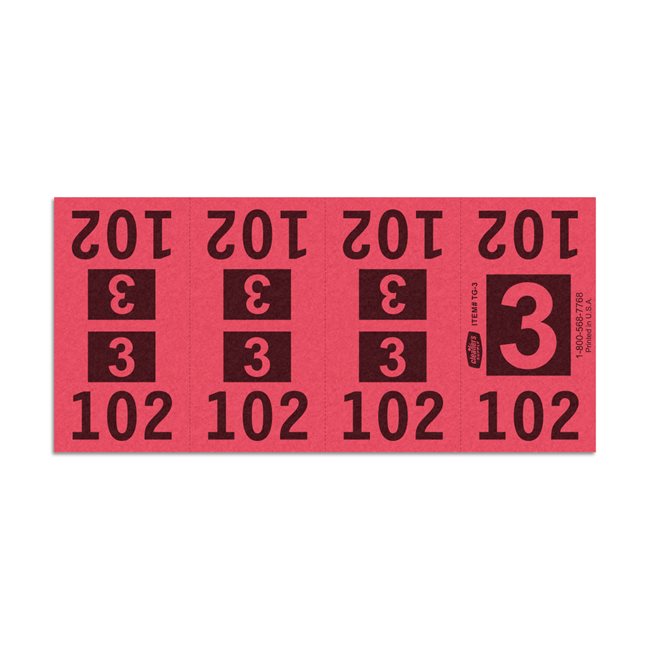 Etiquetas - Tickets Numerados - Cleaner Supply - #3 Rojo 4000/1 - Und