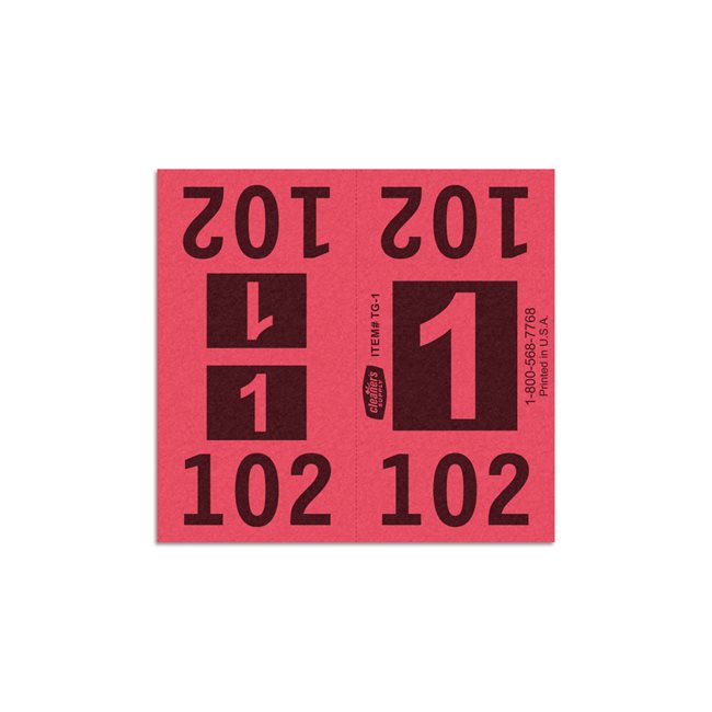 Etiquetas - Tickets Numerados  - CLEANER SUPPLY - #1 Rojo 1000/1 - Und