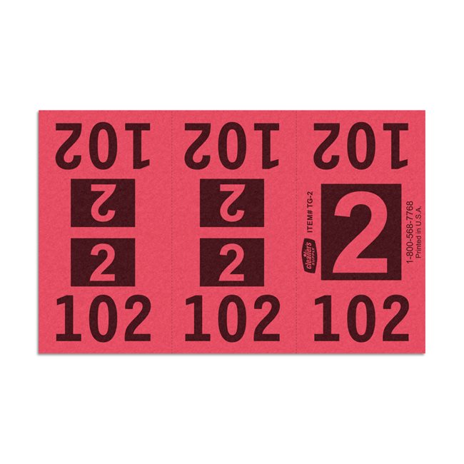 Etiquetas - Tickets Numerados  - CLEANER SUPPLY - #2 Rojo 1000/1 - Und