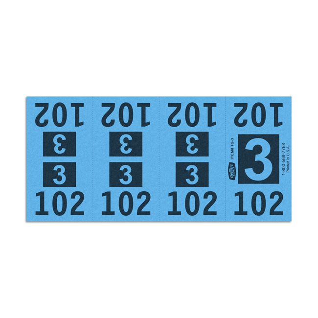 Etiquetas - Tickets Numerados  - CLEANER SUPPLY - #3 Azul 1000/1 - Und