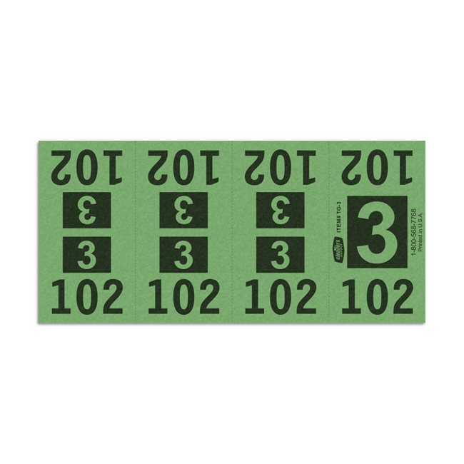 Etiquetas - Tickets Numerados  - CLEANER SUPPLY - #3 Verde 1000/1 - Und