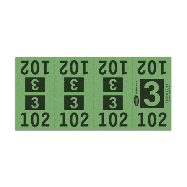 Etiquetas - Tickets Numerados  - CLEANER SUPPLY - #3 Verde 1000/1 - Und