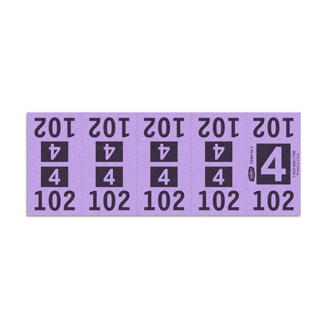 Etiquetas - Tickets Numerados  - CLEANER SUPPLY - #4 Morado 1000/1 - Und