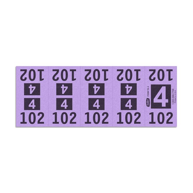 Etiquetas - Tickets Numerados  - CLEANER SUPPLY - #4 Morado 1000/1 - Und