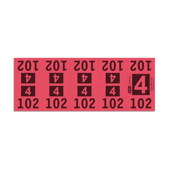 Etiquetas - Tickets Numerados  - CLEANER SUPPLY - #4 Rojo 1000/1 - Und