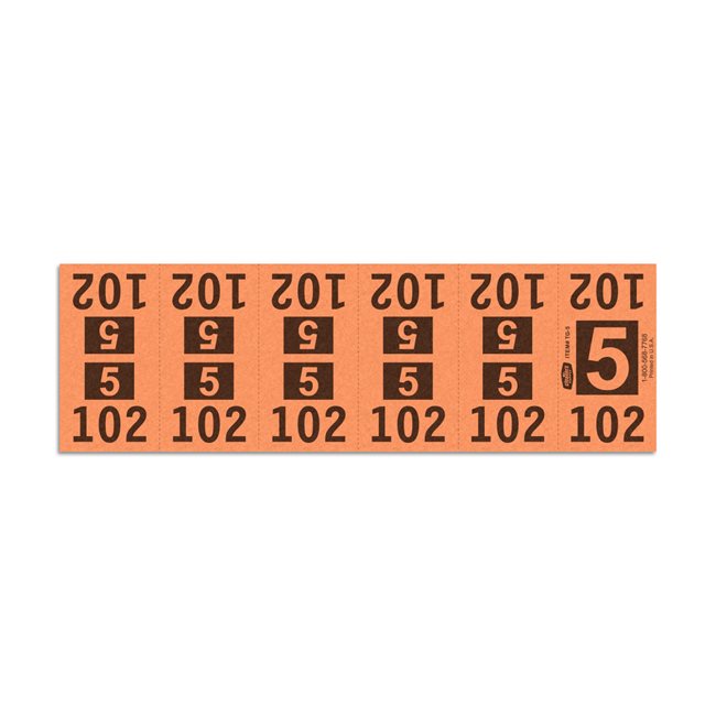 Etiquetas - Tickets Numerados  - CLEANER SUPPLY - #5 Naranja - Und