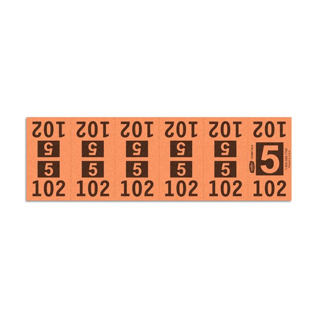 Etiquetas - Tickets Numerados  - CLEANER SUPPLY - #5 Naranja - Und