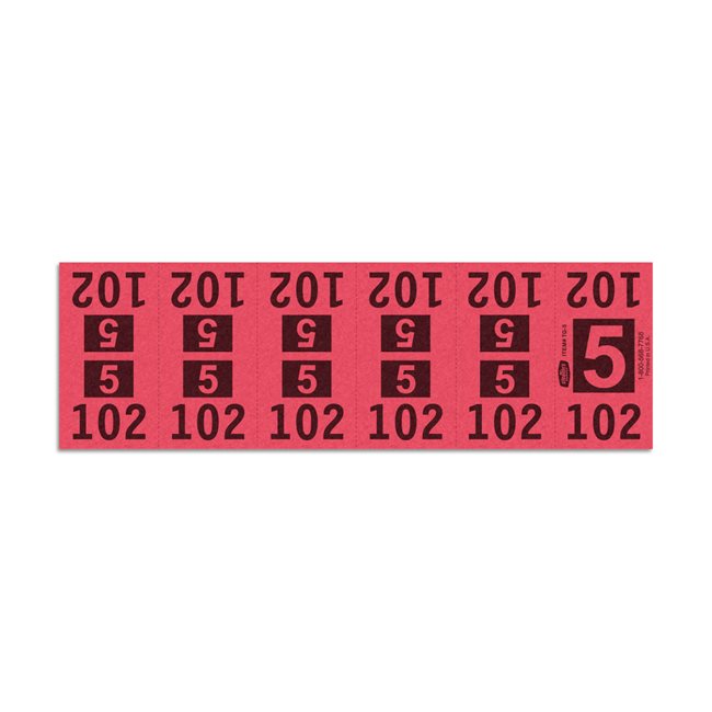 Etiquetas - Tickets Numerados  - CLEANER SUPPLY - #5 Rojo - Und