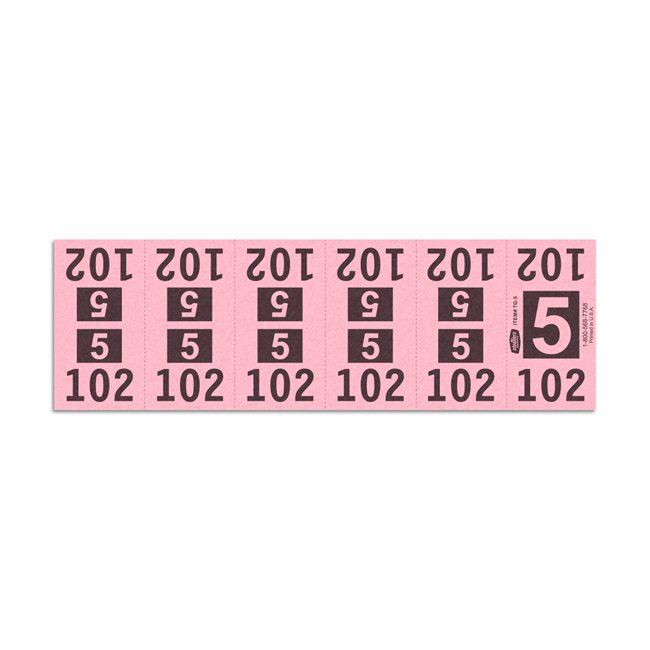 Etiquetas - Tickets Numerados  - CLEANER SUPPLY - #5 Rosado - Und