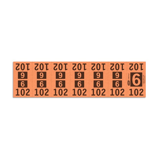 Etiquetas - Tickets Numerados  - CLEANER SUPPLY - #6 Naranja - Und