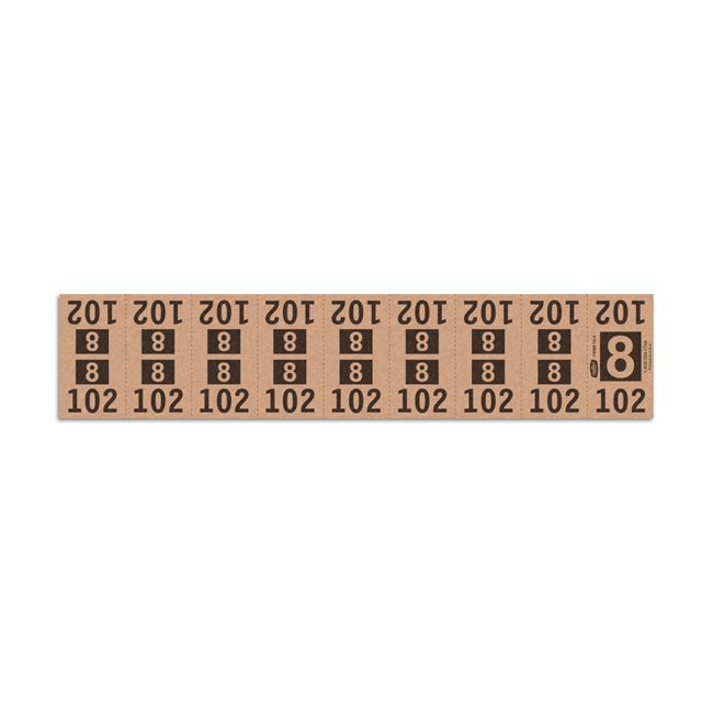Etiquetas - Tickets Numerados  - CLEANER SUPPLY - #8 Marron - Und